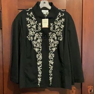 Embroidered Black Swing Jacket